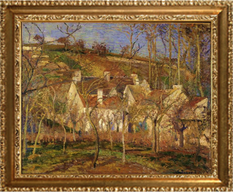 Les toits rouges, effet d'hiver - Camille Pissarro