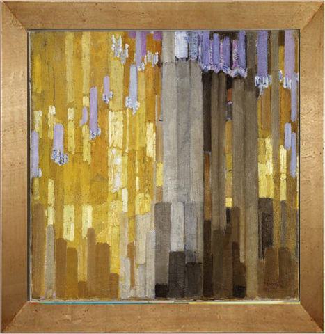 Arrangement of Yellow and Grey Vertical Lines - Frantisek Kupka