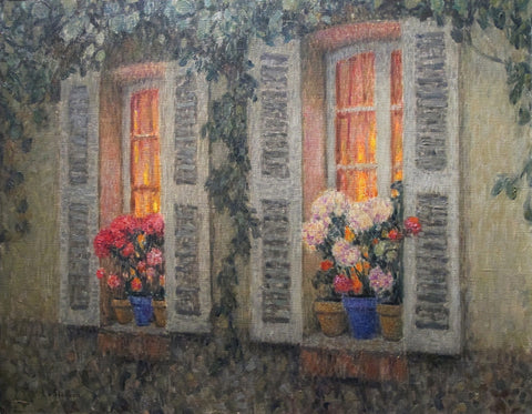 Fenêtres sur le jardin au crépuscule, Gerberoy – Henri Le Sidaner