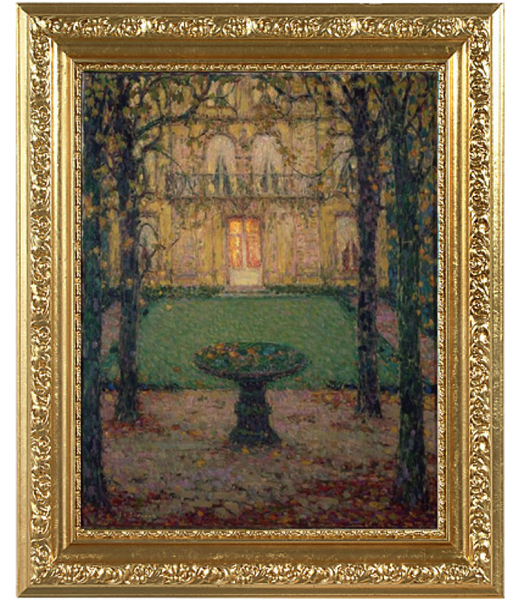 Musée Lambinet, la façade sur jardin, un soir d'automnes – Henri Le Sidaner